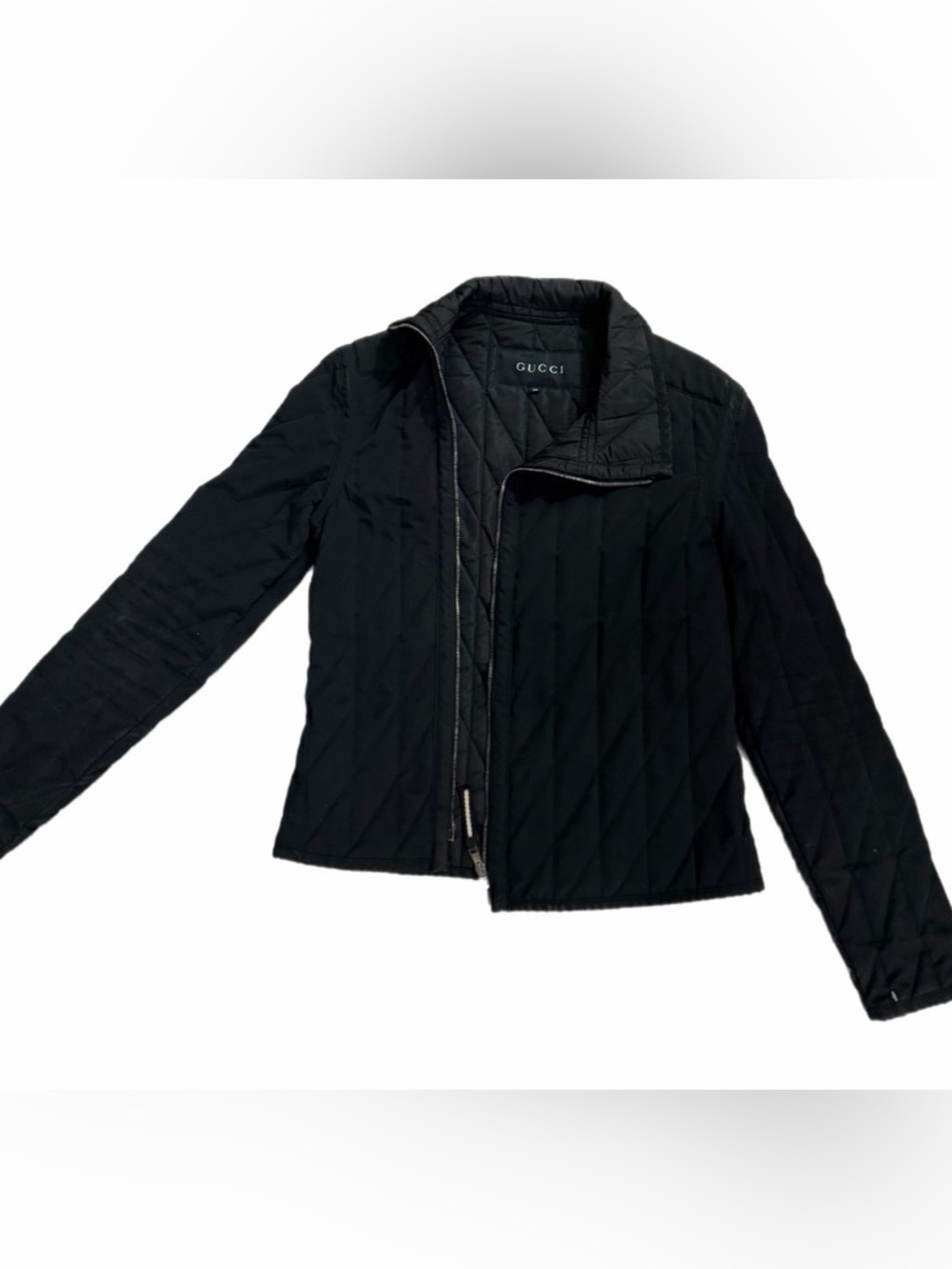 GUCCI TOM FORD era Jacket Black Men’s Size 46 Made In Italy With Lampo Zipper